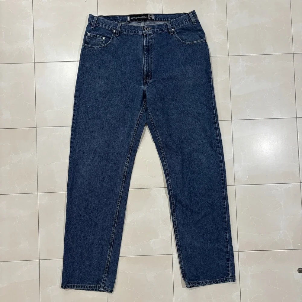 Vintage Levi's Silver Tab Jeans Men's 38x35 Straight Relaxed Blue Y2K 90s Skater